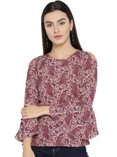 Layered Sleeve Printed top by DSS Cottinfab Limited