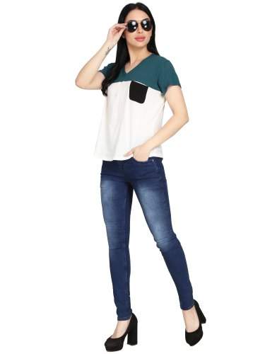 Ladies casual  V-Neck T-Shirt by Maa Apparels And Designers