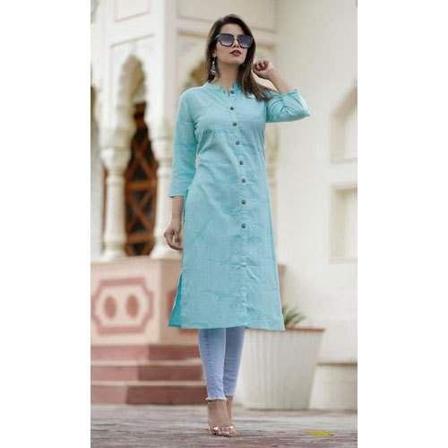 Fancy Plain Cotton Front Slit Kurti at Rs.350/Piece in jaipur offer by  Purvansh Enterprises