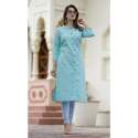 Fancy Plain Cotton Front Slit Kurti