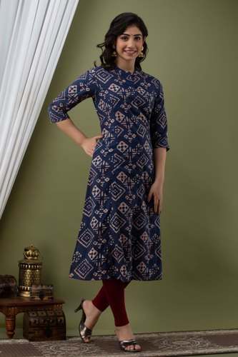 Birbanni A Line Cotton Printed Kurti by Vyshivka India Private Limited