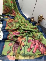 Handloom Linen Weaving Saree