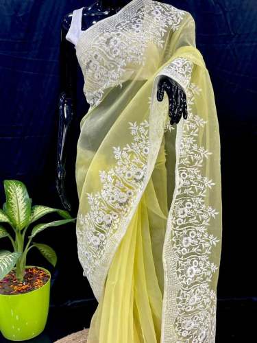 Pure soft organza high quality  Organza Sarees   by poonam fab sarees