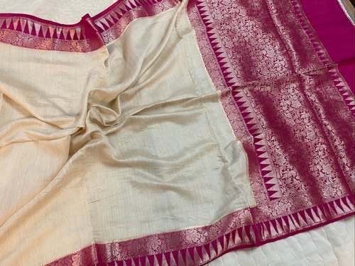 Pure Banarasi Moonga Silk Handloom Saree by Shades Of Benares