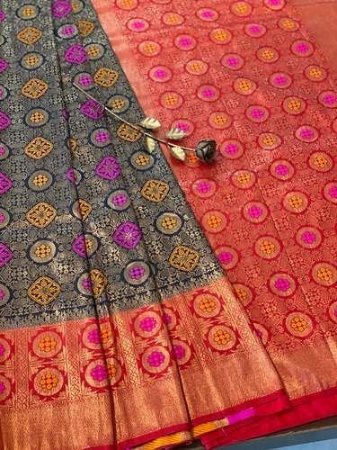 Pure Banarasi Silk Handloom Saree With Blouse  by Shades Of Benares