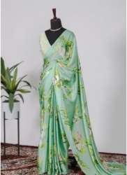 Ladies Japan Satin Silk Printed Saree