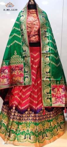 Semi Stitched Banarasi SIlk Lehenga Choli by T Rose Trendzz