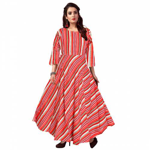 Jaipuri Printed Rayon  Gown