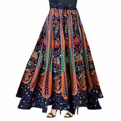  Long Wrap Around Skirt Jaipuri Printed 