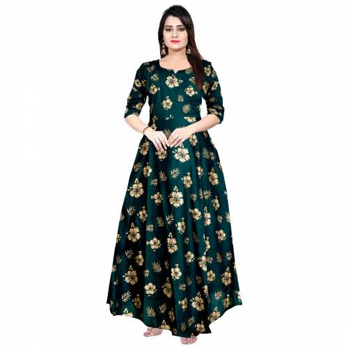 New Ethnic Women's Fit & Flare Maxi Gown