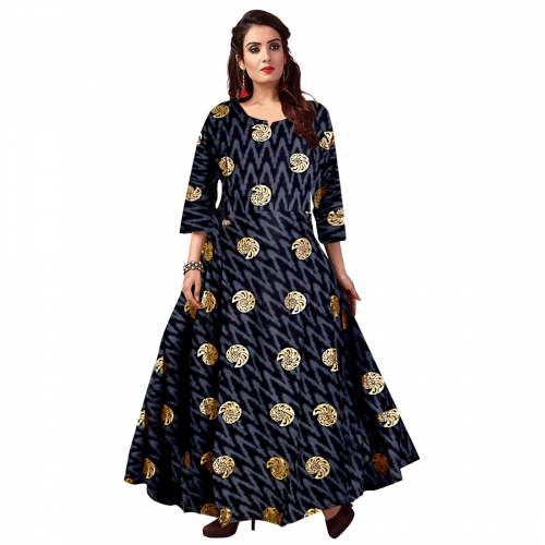  Printed Rayon  Gown