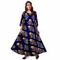 Rayon Printed Maxi Dress for Women