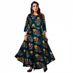 Rayon Printed Maxi Gown for Women