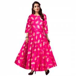 Rayon Printed Maxi Kurta for Women