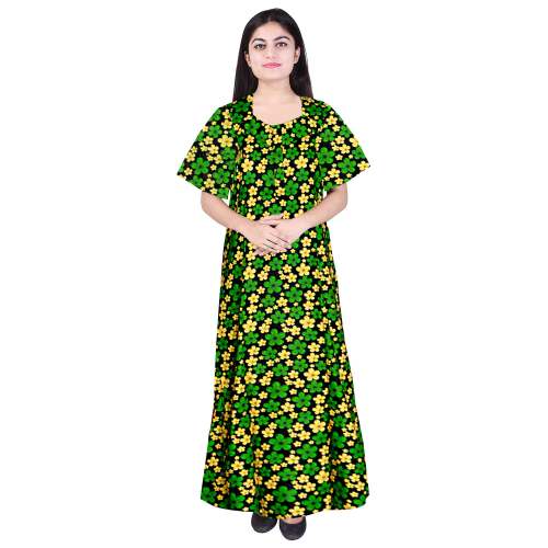 Women Printed Cotton Nightwear Nighty Maxi 