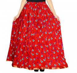Women's 100% Pure Cotton Wrap Around Skirt Red