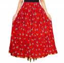 Women's 100% Pure Cotton Wrap Around Skirt Red thumb 1