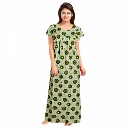 Women's Printed Cotton Long Nighty