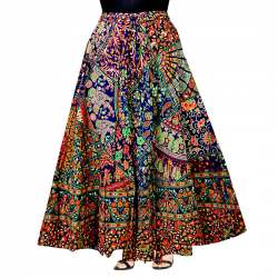 Women's Printed Cotton Wrap Around Skirt