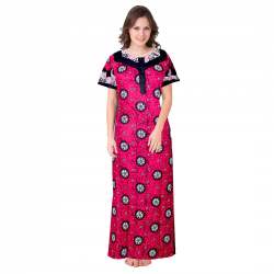  Womens Cotton Printed Nighty, Free Size