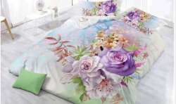 	Florida 3D Flower Printed  Double Bed Sheet