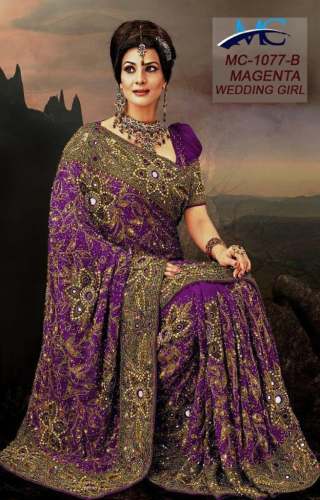 Embroidered Bridal Saree by royalry