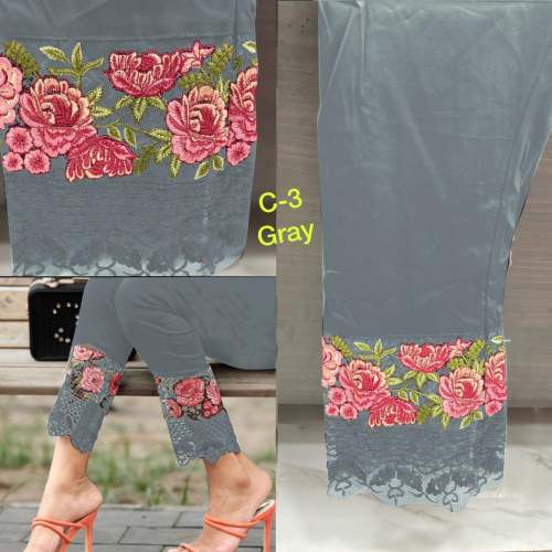Embroidery  cigarette pant