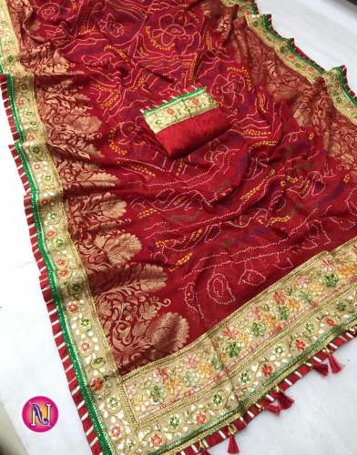 Georgette Bandhani Saree by ROYALRY