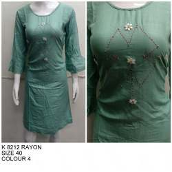 Casual Embroidered Rayon Kurtis 