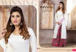 Party Wear Kurti With Skirt Pair