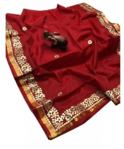 Latest Red Gota Patti Border Saree