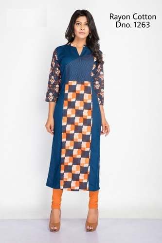 Dno.1263 Formal Cotton Kurti  by Primrose by Flairmart Online Services Private Limited