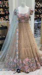 Exclusive Beige Color Embroidered Gown