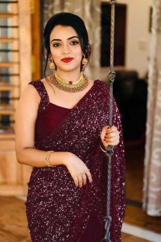 Latest Sequence work Georgette saree