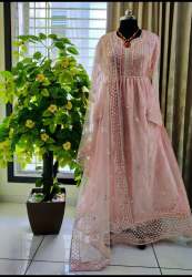 Party wear Embroidered Semi Stitched Suit