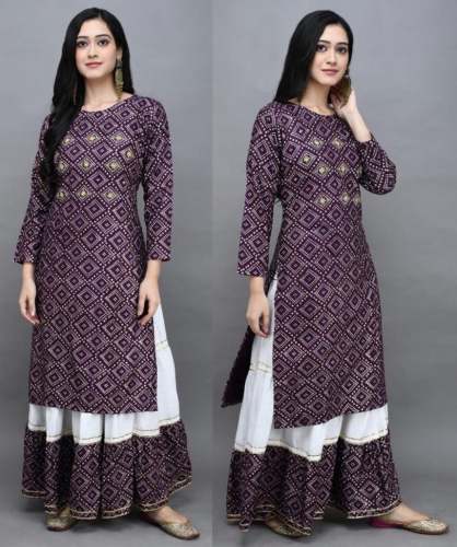 Pure Cotton Bandhani Design Sharara Suit