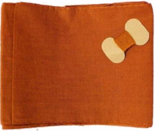 Plain Cotton Orange Saree Fall