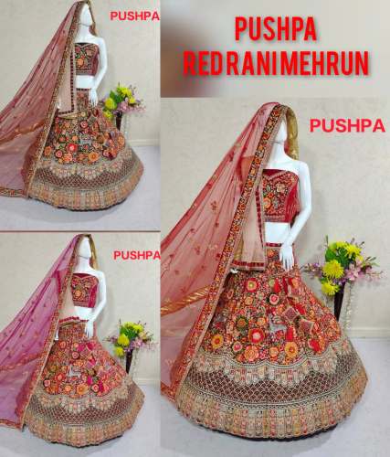 Stunning Flower Design Dulhan Lehenga Choli by Go Mata Textile