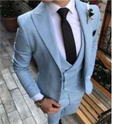 Mens Cotton Party Wear Three Piece Suit