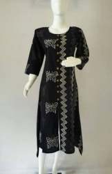 Fancy Black Bagru Print Kurti 