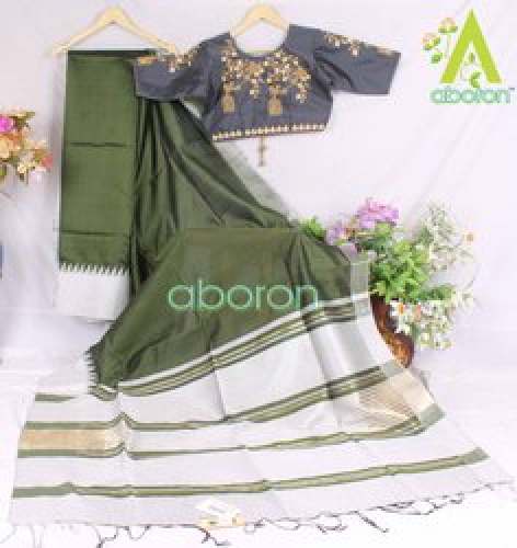 Fancy Tussar Silk Saree by Aboron Boutique