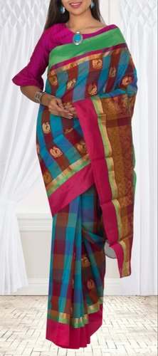 Multi Color Art Silk Cotton saree