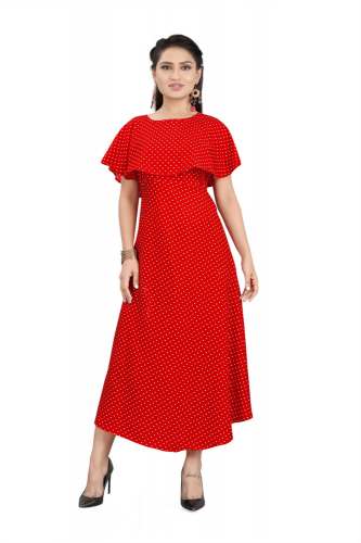 Designer Dotted Printed Maxi Dress 