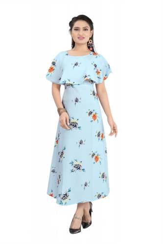 Designer Flower Floral Printed Maxi Dress