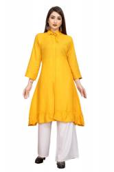 SHIRT STYLE FANCY KURTI WITH BOTTOMWEAR