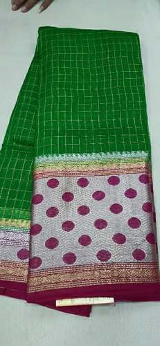 Unique Organza Silk Saree with Silver Border 