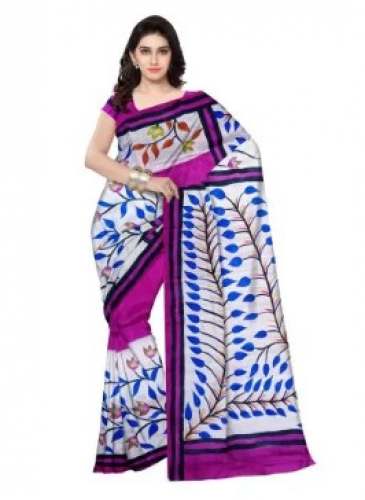 Pink n White Murshidabad Silk Saree  by Namita Traders