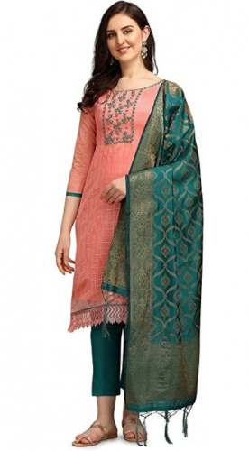 Get Ethnicjunction Chanderi Dress Material by Ethnic Junction