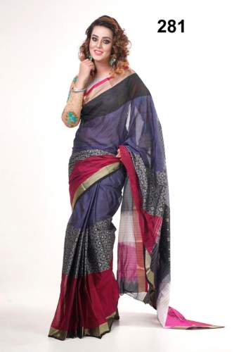 Party wear Cotton Printed Saree by New Taat Ghar