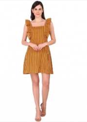 Ladies Striped A Line Western Dress